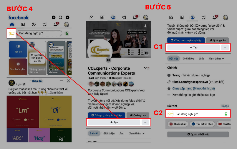 Thực hiện thao tác lên bài đăng trên Fanpage